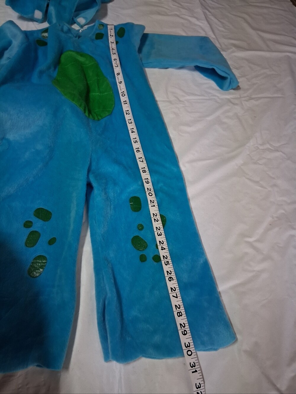 Blue Dinosaur Kids Costume with Green Accents Size 2-3T Preowned - Picture 8 of 10